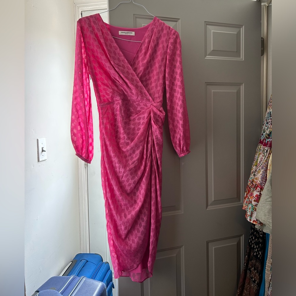 Amanda Uprichard Roma Dress hot pink size xs